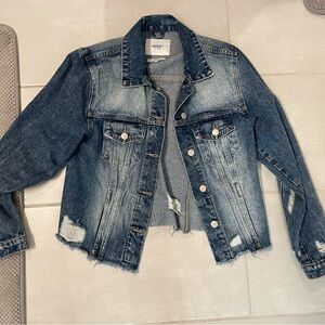 Distressed jean jacket